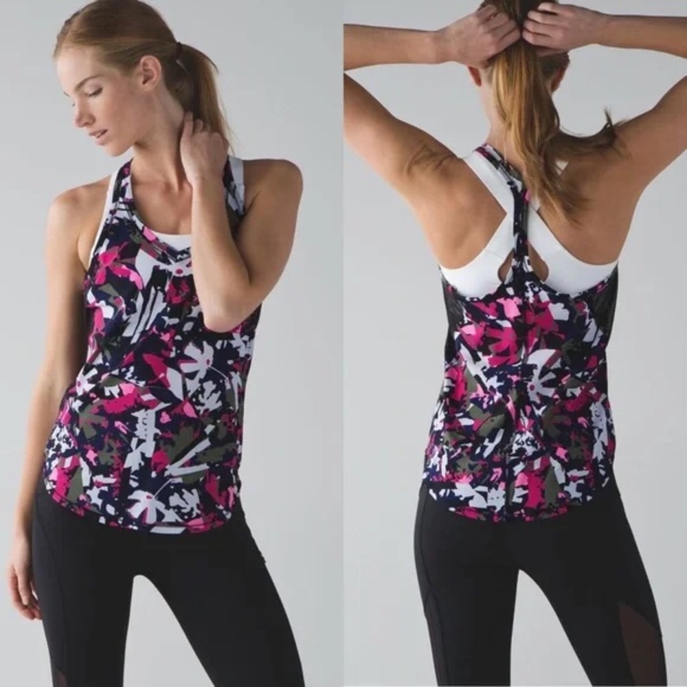Lululemon Fast Lane Singlet Tank Top Pop Cut Boom Juice Multi 8